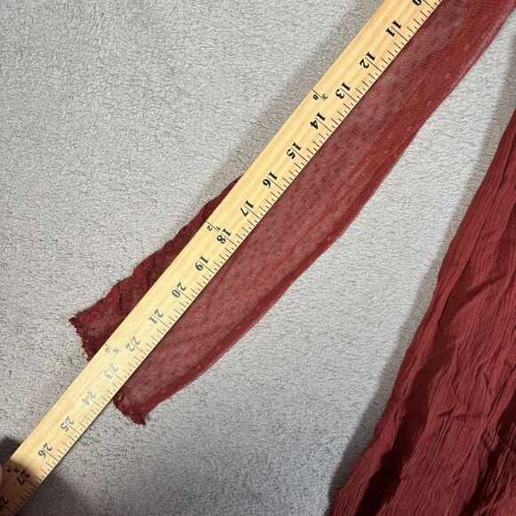 Sundance Mini Dress Womens Size 2 Rust Red Long Sleeve Lace Paneled Crochet Boho - Picture 8 of 14